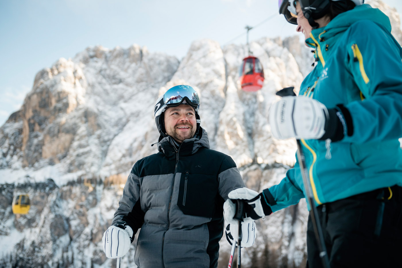 Skifahrer vor Plans Frara