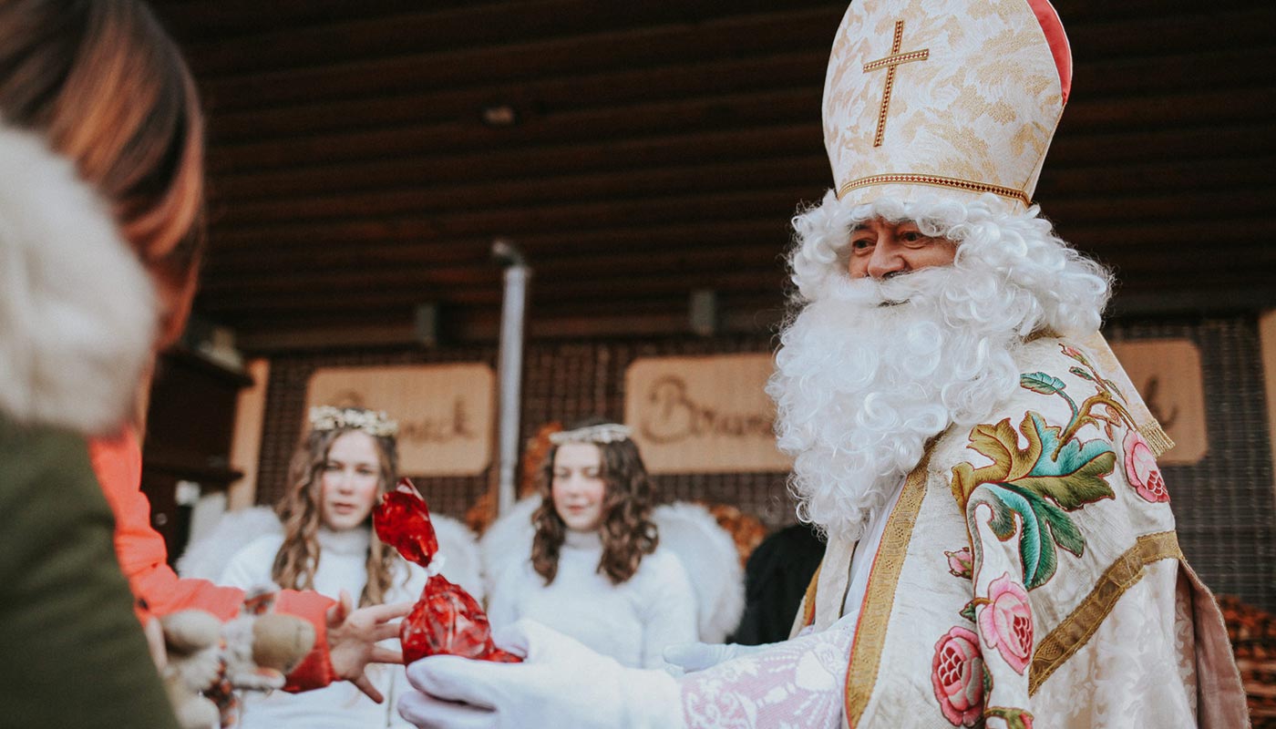 Detail of St. Nicholas during the parade of December 5